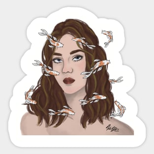 Koi Fish Dancing in My Mind Sticker